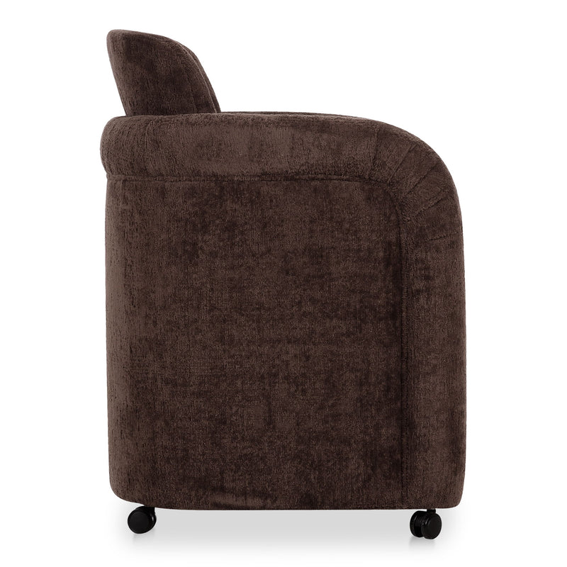 Mesto - Rolling Dining Chair - Dark Brown
