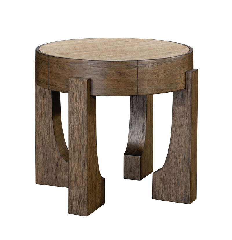 Canyon - End Table - Espresso / Travertine