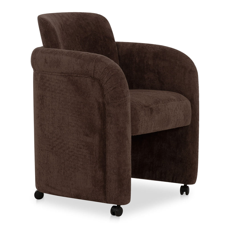 Mesto - Rolling Dining Chair - Dark Brown