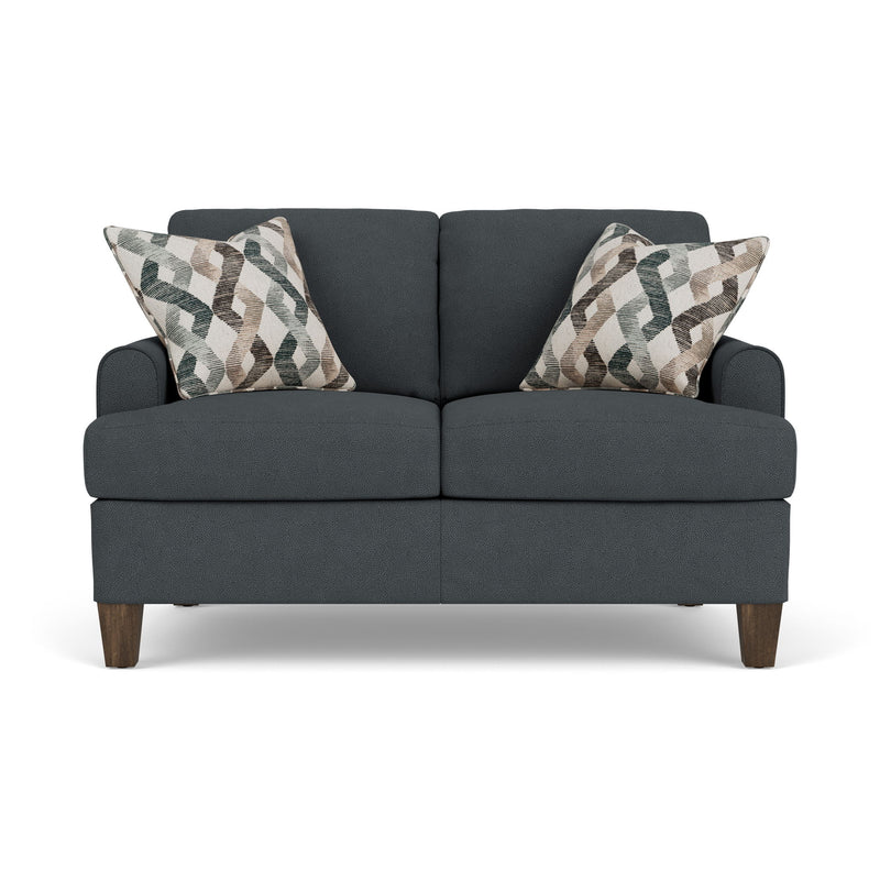 Moxy - Fabric Loveseat, T-Shaped Seat Cushion, Rounded Mailbox Arms