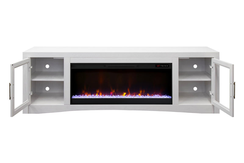 Heritage - Super Fireplace Console - White