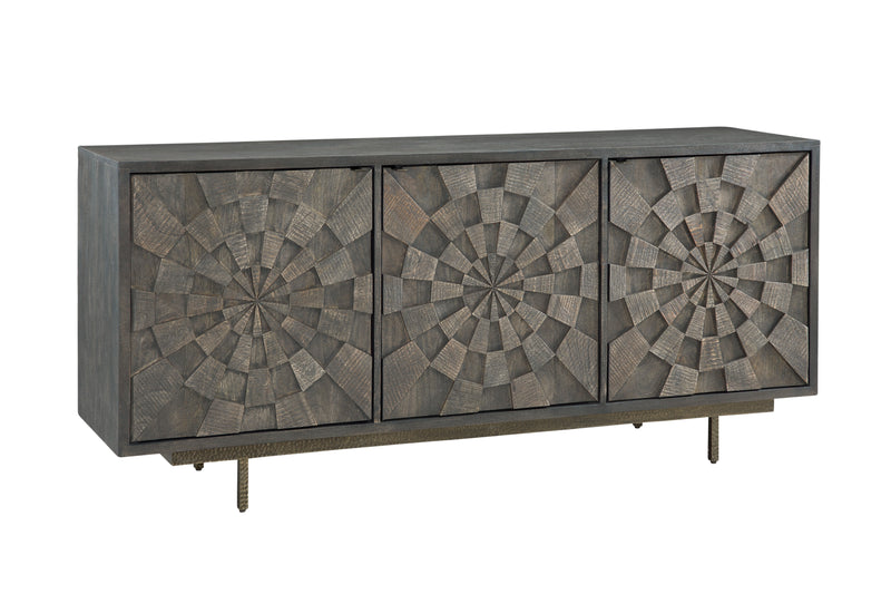 Adrienne - Server - Sandblasted Dark Brown & Antique Gold Metal