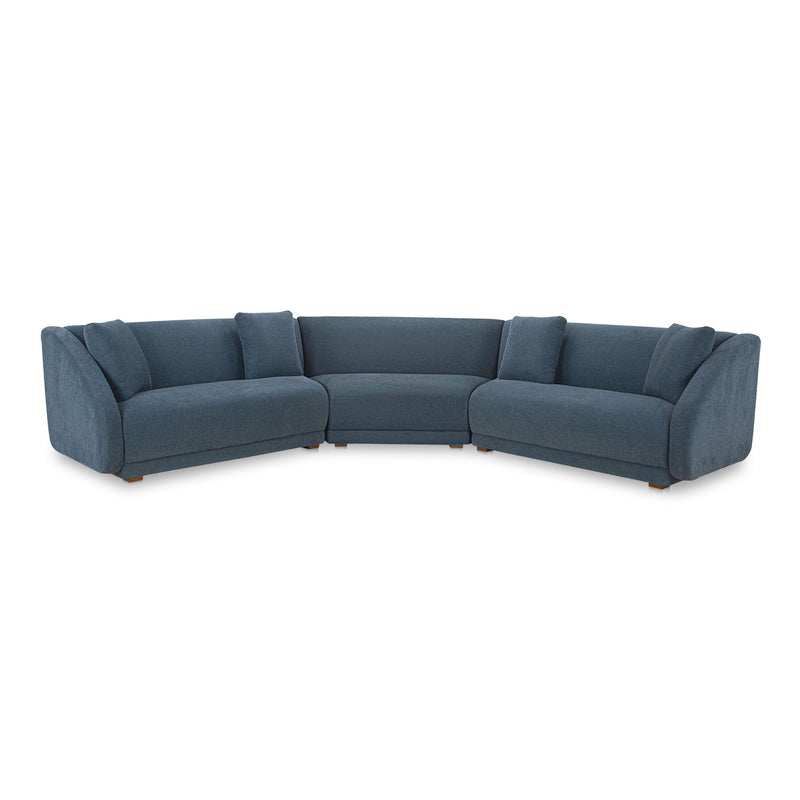 Fraser - 3 Piece Modular Sectional With Wedge Slipper - Deep Blue