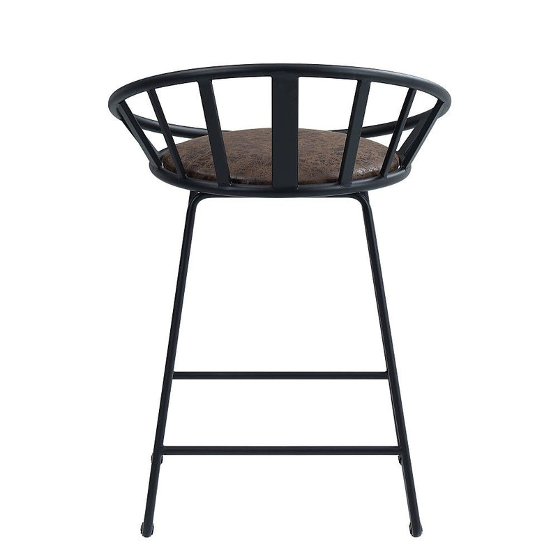 Zudora - Counter Height Chair (Set of 2) - Synthetic Leather & Black