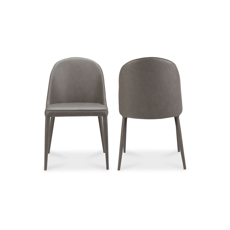 Burton - Vegan Leather Dining Chair (Set of 2) - Gray