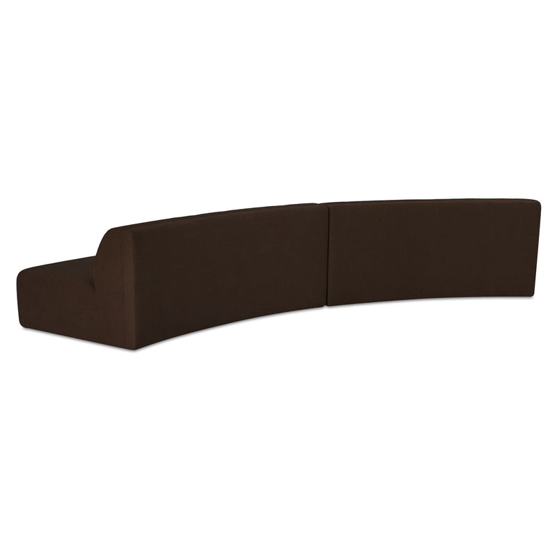 Naomi - 2 Piece Convex Modular Sectional - Dark Brown