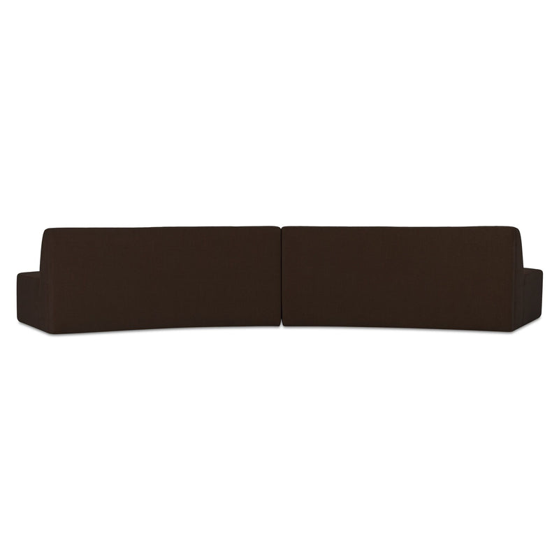 Naomi - 2 Piece Convex Modular Sectional - Dark Brown