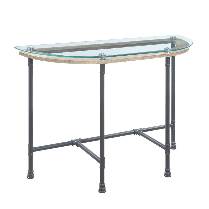 Brantley - Sofa Table - Clear Glass & Sandy Gray