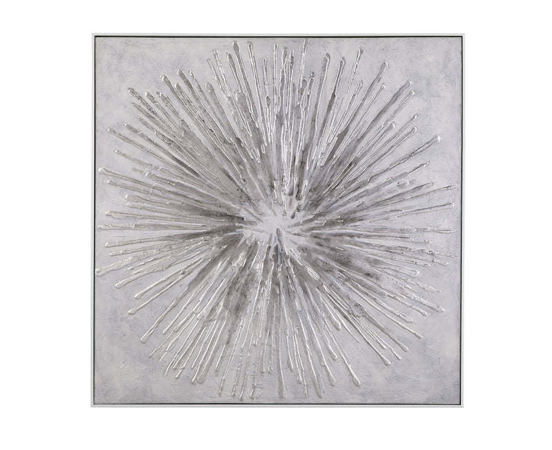 Energy Burst Canvas Art - Pearl Silver