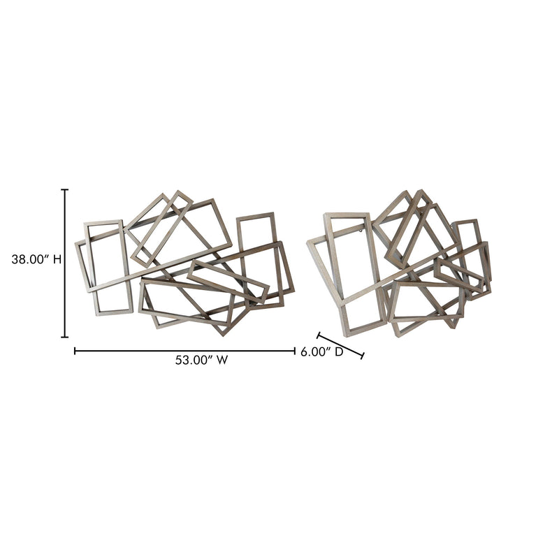 Metal Rectangles - Wall Decor - Silver