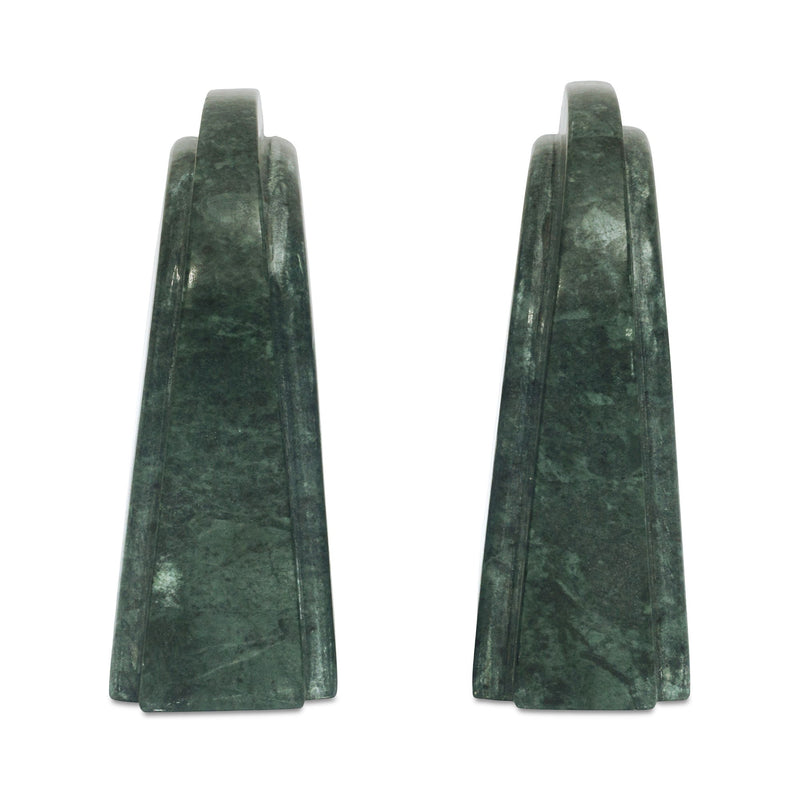 Zane - Marble Bookends (Set of 2) - Green