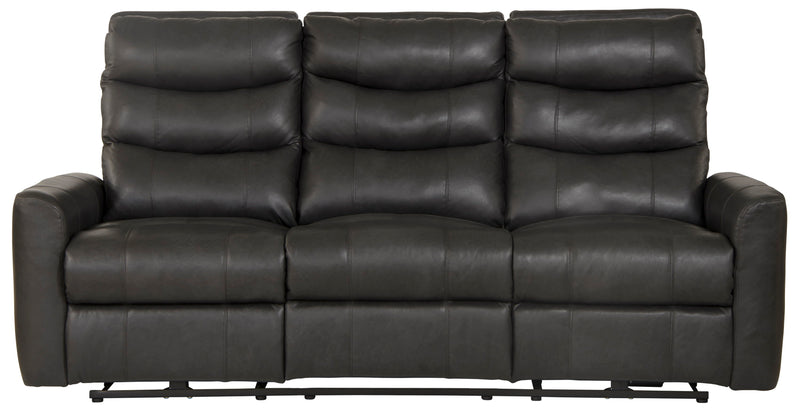 Bosa - Leather Power Reclining Sofa - Charcoal