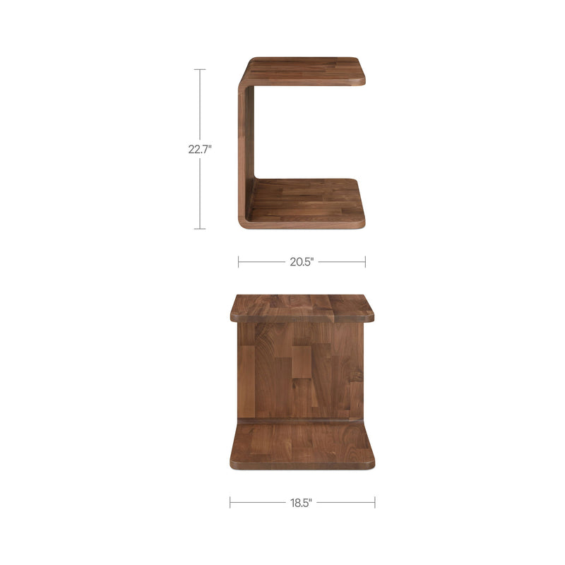 Carrie - Wood Side Table - Dark Brown
