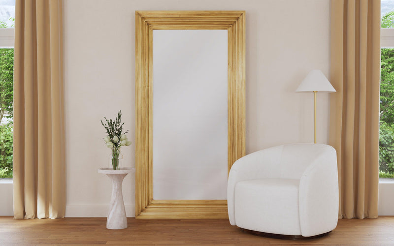 Queenie - Floor Mirror - Brass