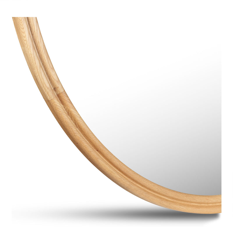 Alcott - Round Accent Mirror Large - Light Brown