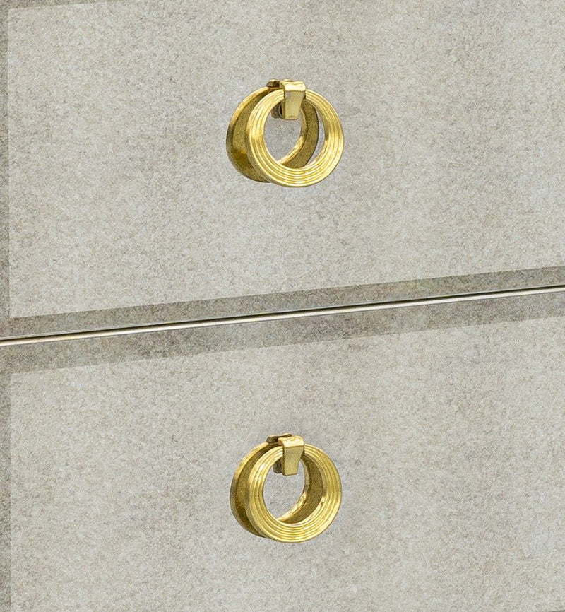 Kiara - Bronze Mirror Glam Hall Chest - White