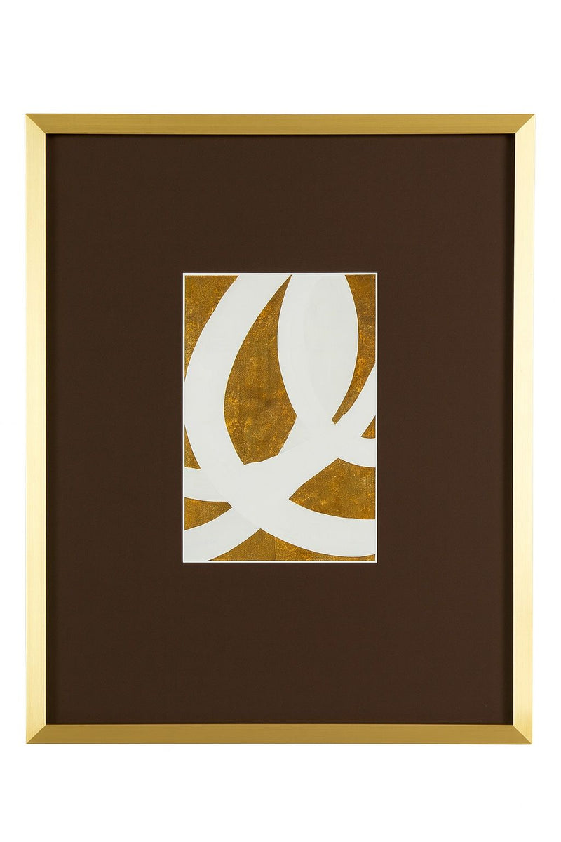Abstract II Framed Print - Gold / White / Brown