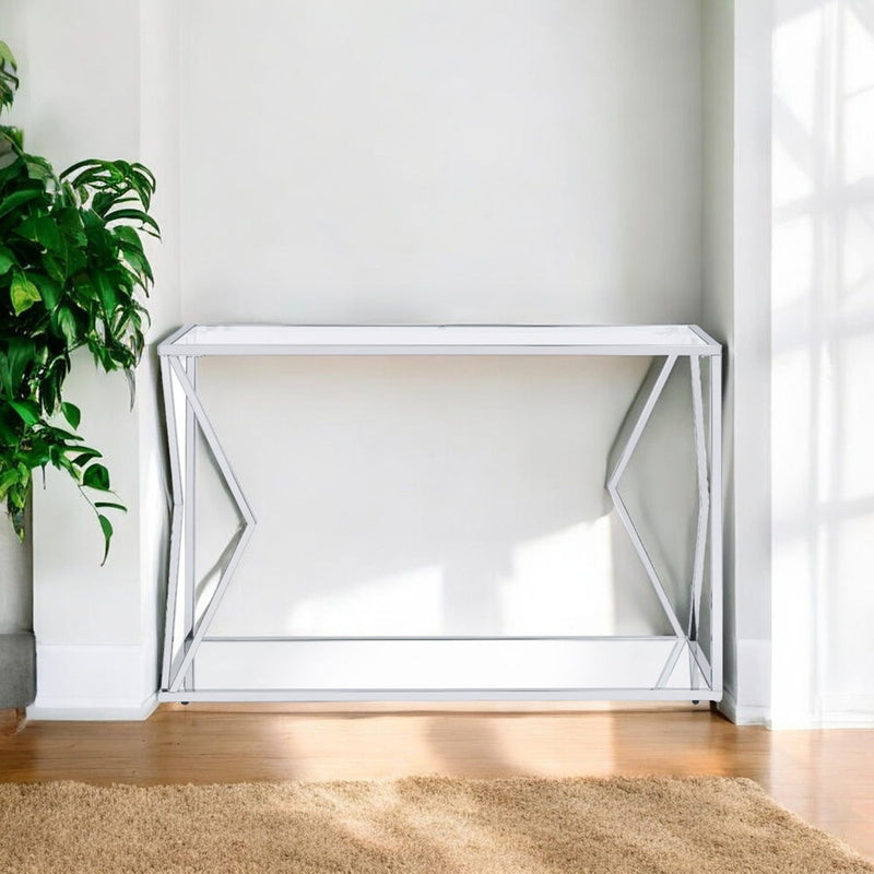 Virtue - Sofa Table - Clear Glass & Chrome