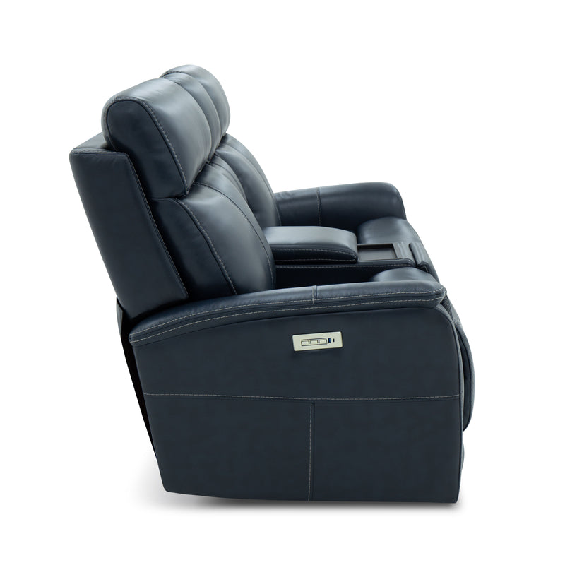 View - Power Reclining Loveseat With Console, Power Headrest & Lumbar