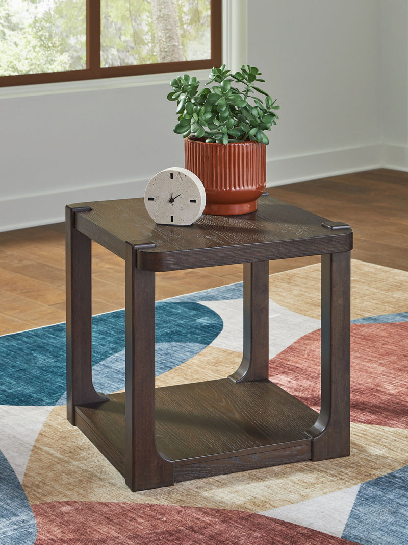 Breckington - Rectangular End Table - Dark Brown