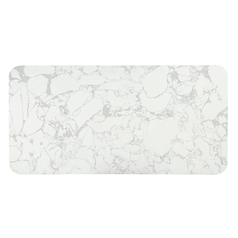 Clayten - Dining Table With Marble Top - White Natural Marble Top & Espresso