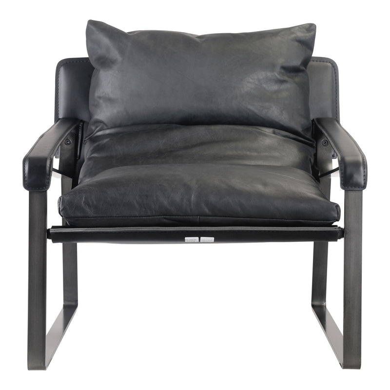 Connor - Leather Club Chair - Black