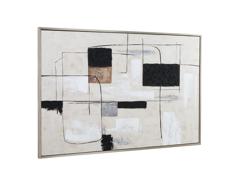 Quartershot Framed Canvas - Beige / Black