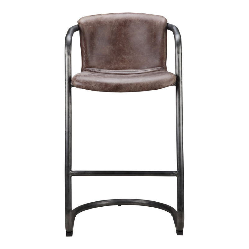 Freeman - Leather Barstool (Set of 2) - Grazed Brown