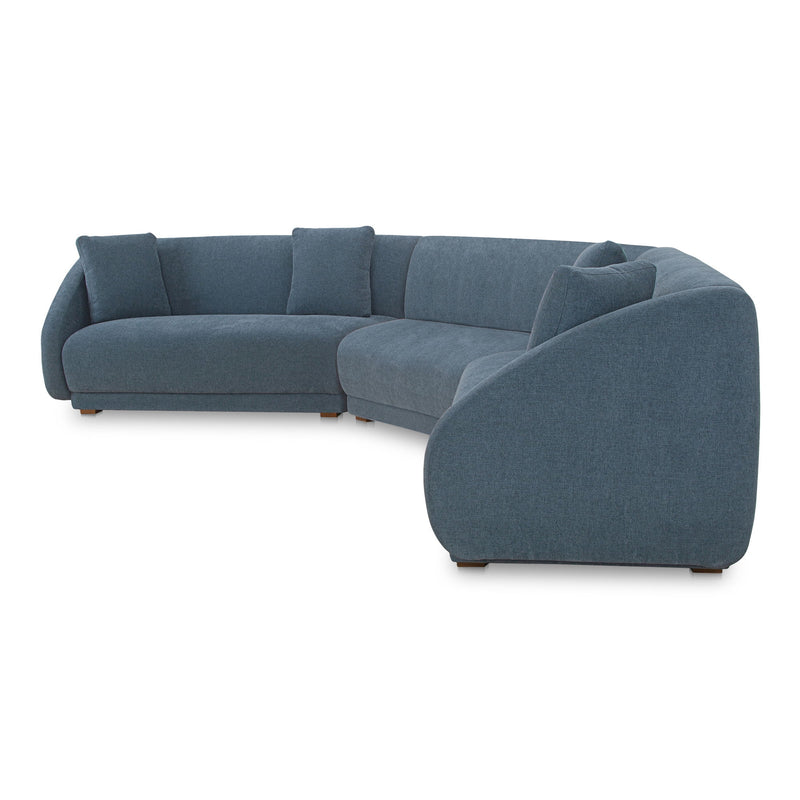 Fraser - 3 Piece Modular Sectional With Wedge Slipper - Deep Blue