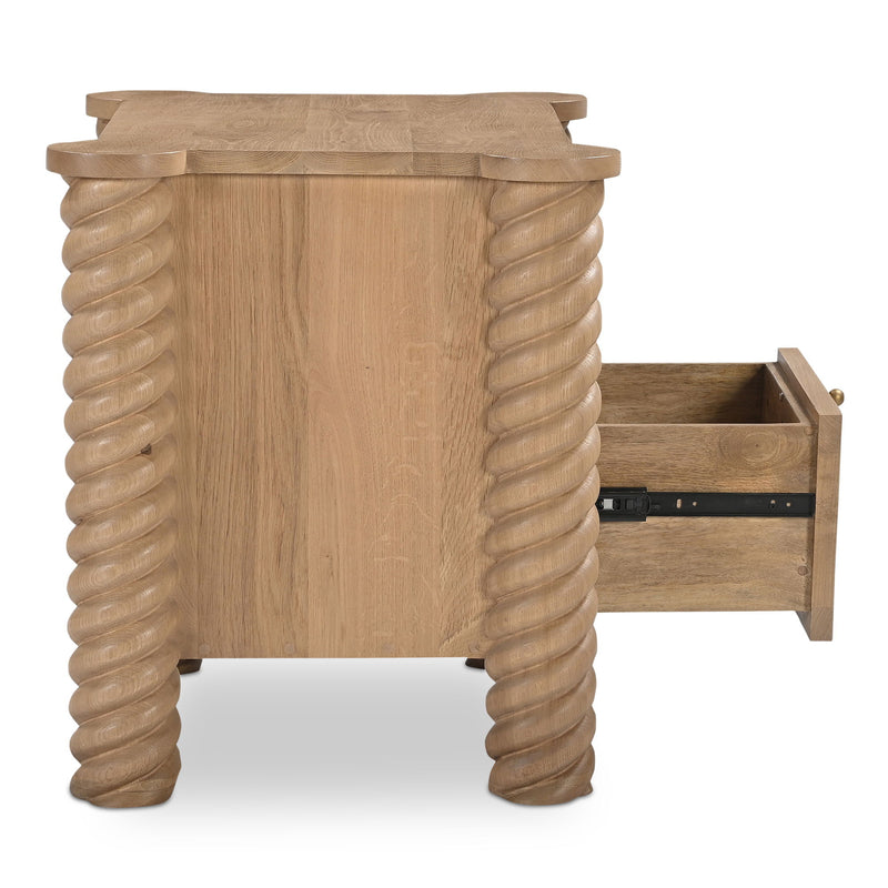 Treccia - 2 Drawer Nightstand - Oak