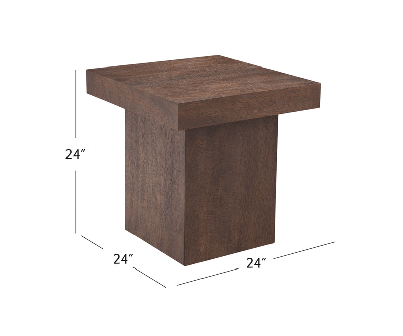 Padula - Large End Table - Brown Oak