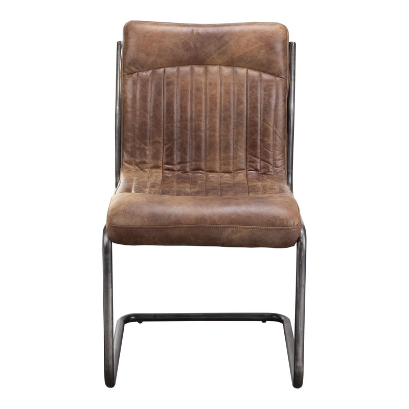 Ansel - Leather Dining Chair (Set of 2) - Grazed Brown