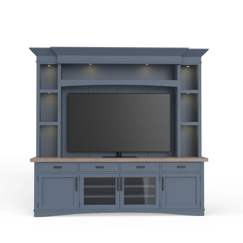 Americana Modern - TV Console with Hutch, Backpanel and LED Lights