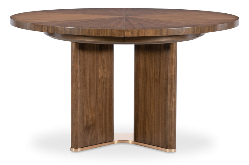 Eleana - Round Dining Table With One Leaf - Medium Wood
