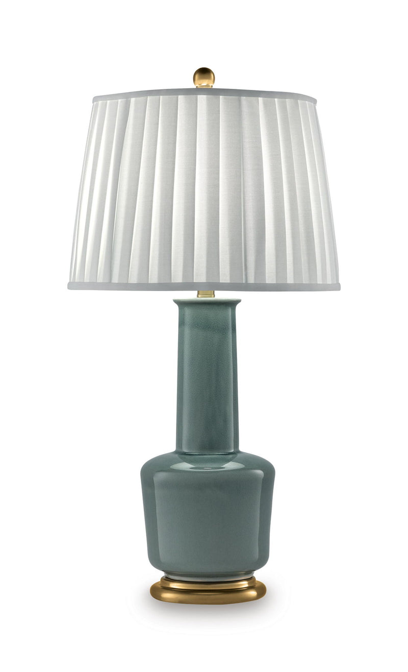 Webbington - Ceramic Table Lamp - Teal / Gold Finish