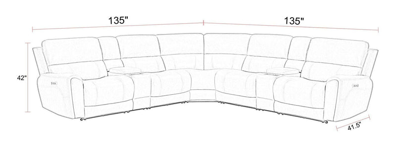 Hancock - Zero Gravity Power Reclining Sectional With Power Adjustable Headrests