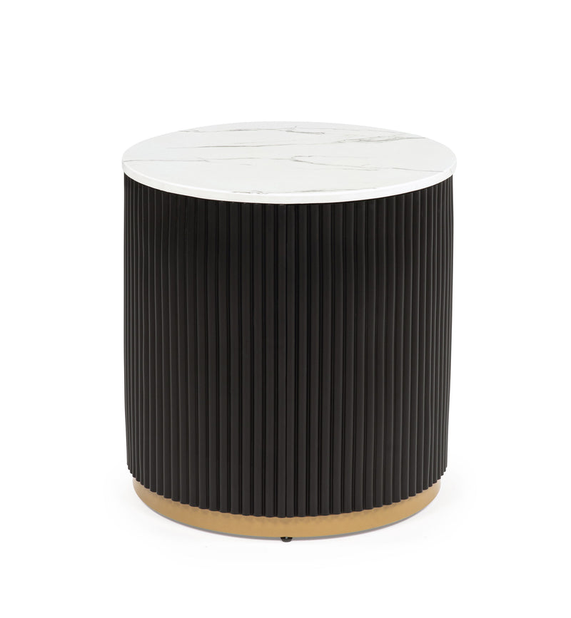 Kara - End Table - Black / White