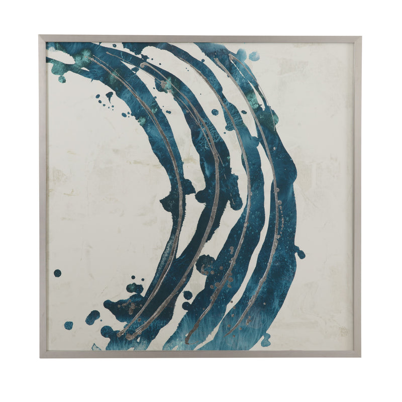 Embellished Blue Circle II Framed Print - Blue