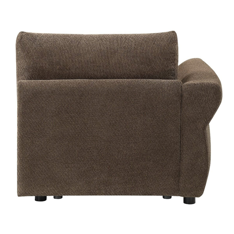 Theodore - Modular Left Facing Arm Chair - Brown Chenille
