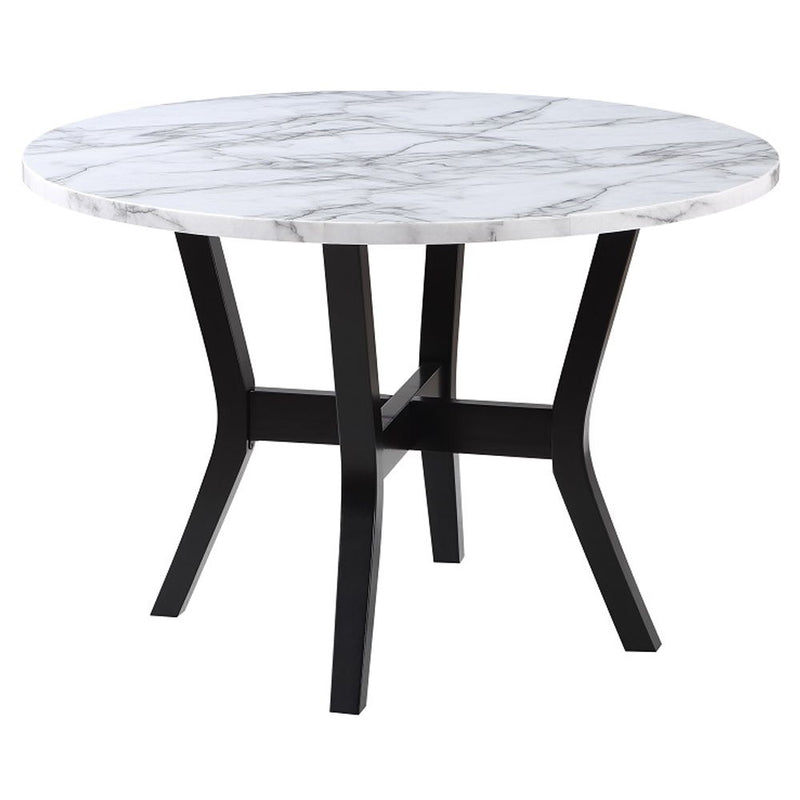 Kusa - 5 Piece Dining Set With Engineered Stone Top - Engineered Stone Top & Black