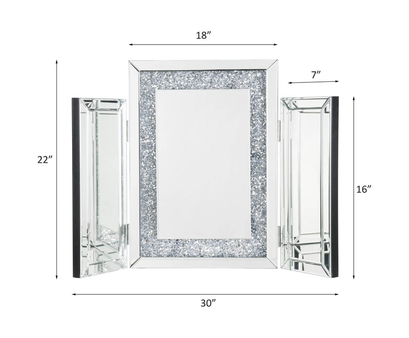 Noralie - 22" Accent Mirror - Mirrored & Faux Diamonds