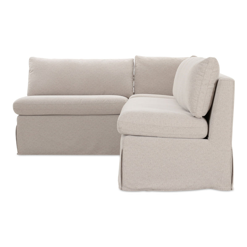 Fable - 3 Piece Slipcover Dining Banquette L-Shape - Beige