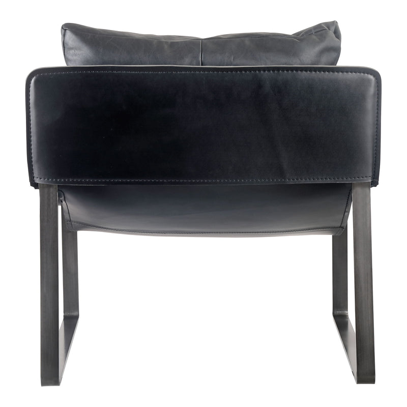 Connor - Leather Club Chair - Black