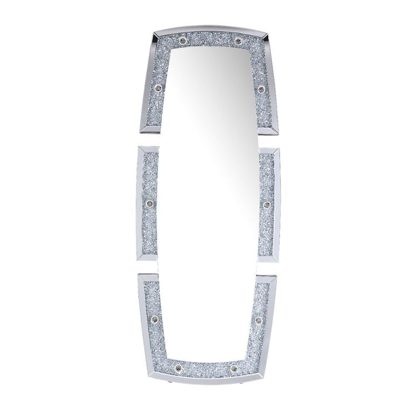 Noralie - 63" X 26" Floor Mirror With Faux Diamonds - Mirrored