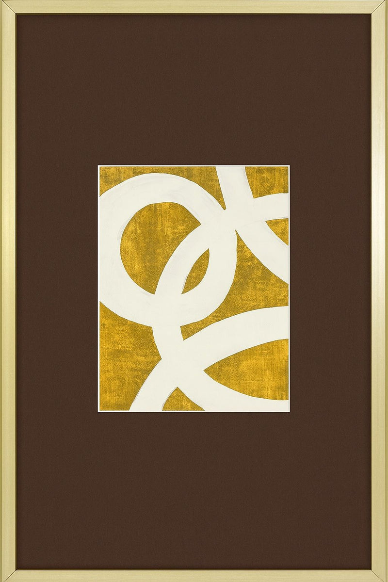 Abstract I Framed Print - Gold / White / Brown