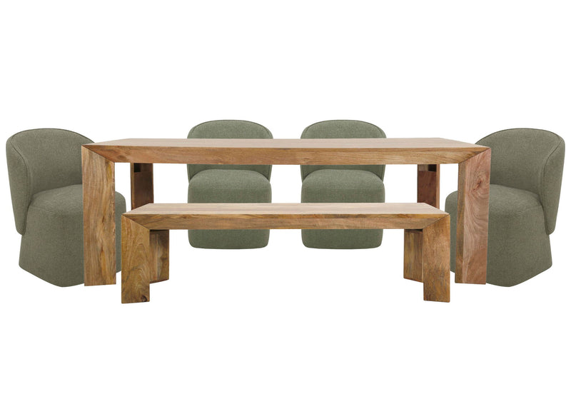 Crossings - Downtown Rectangular Dining Table With 4 Upholstered Chairs - Amber