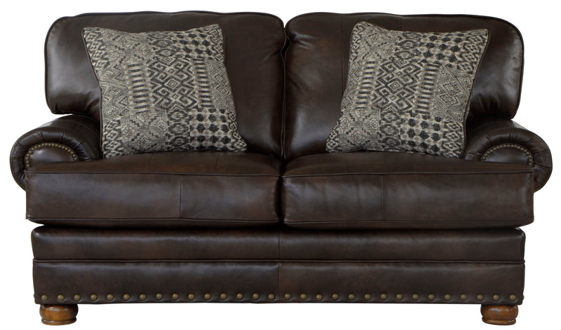 Roberto - Leather Loveseat - Cocoa