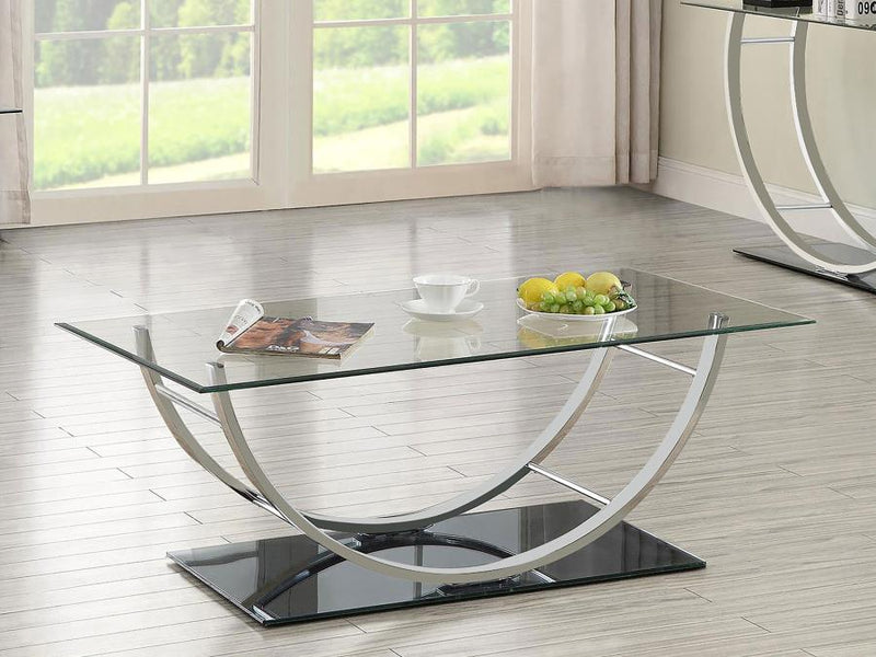 Danville - Rectangular U-Shaped Glass Top Table