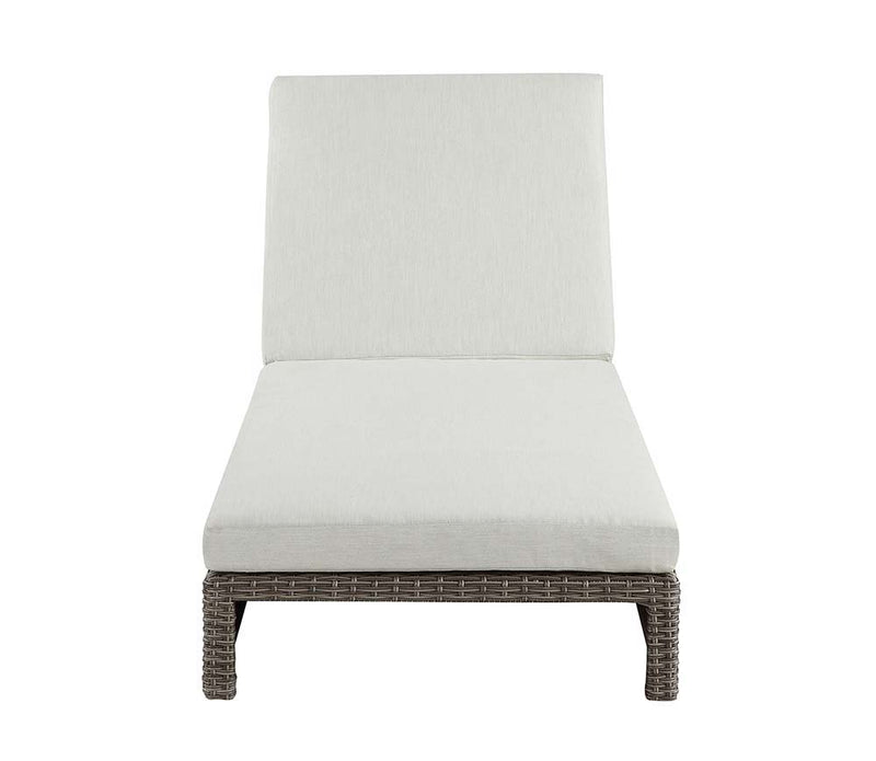 Salena - 8" Patio Sun Lounge - Beige Fabric & Gray