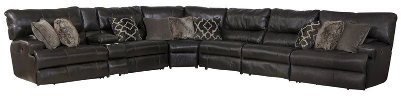 Como - 7 Piece Italian Leather Match Reclining Sectional